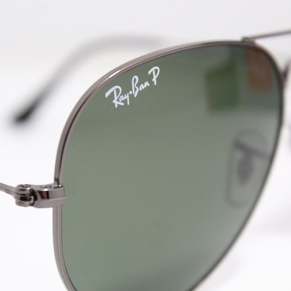 RAY-BAN RB 3025 004/58 POLARIZED GUNMETAL AVIATORS - Picture 3 of 8